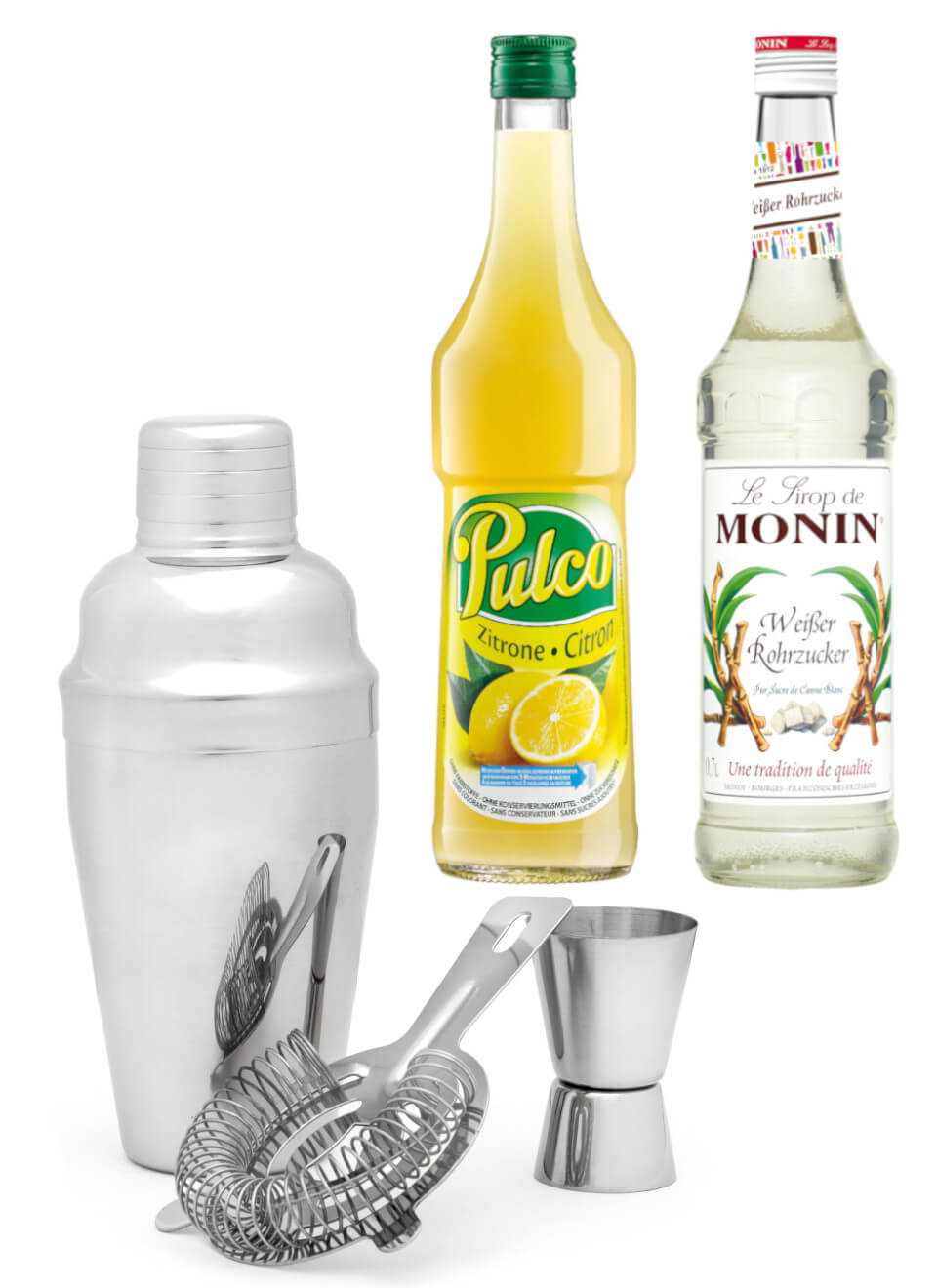 Barset Leopold mit Pulco Zitrone & Monin Rohrzuckersirup 0,7 L