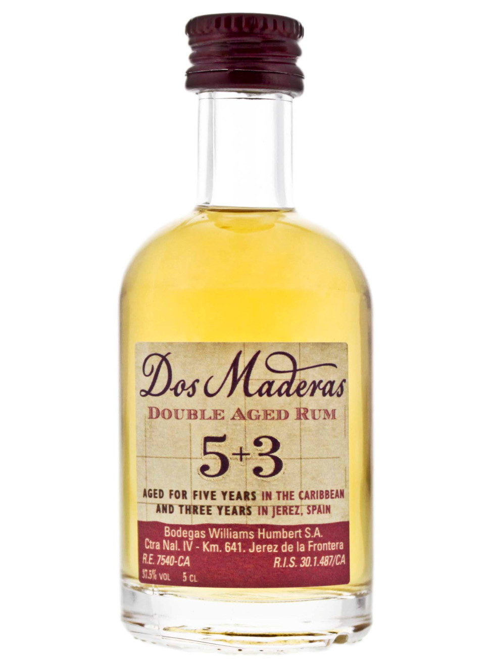 Dos Maderas Anejo 5+3 Jahre Rum Miniatur 0,05 L