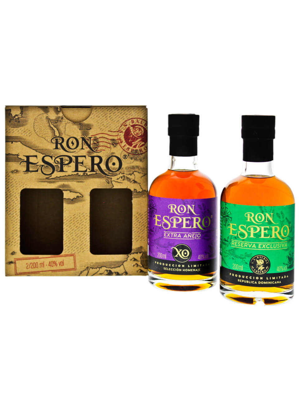 Espero Reserva Exclusiva & XO Rum Set 0,4 L mit Geschenkverpackung