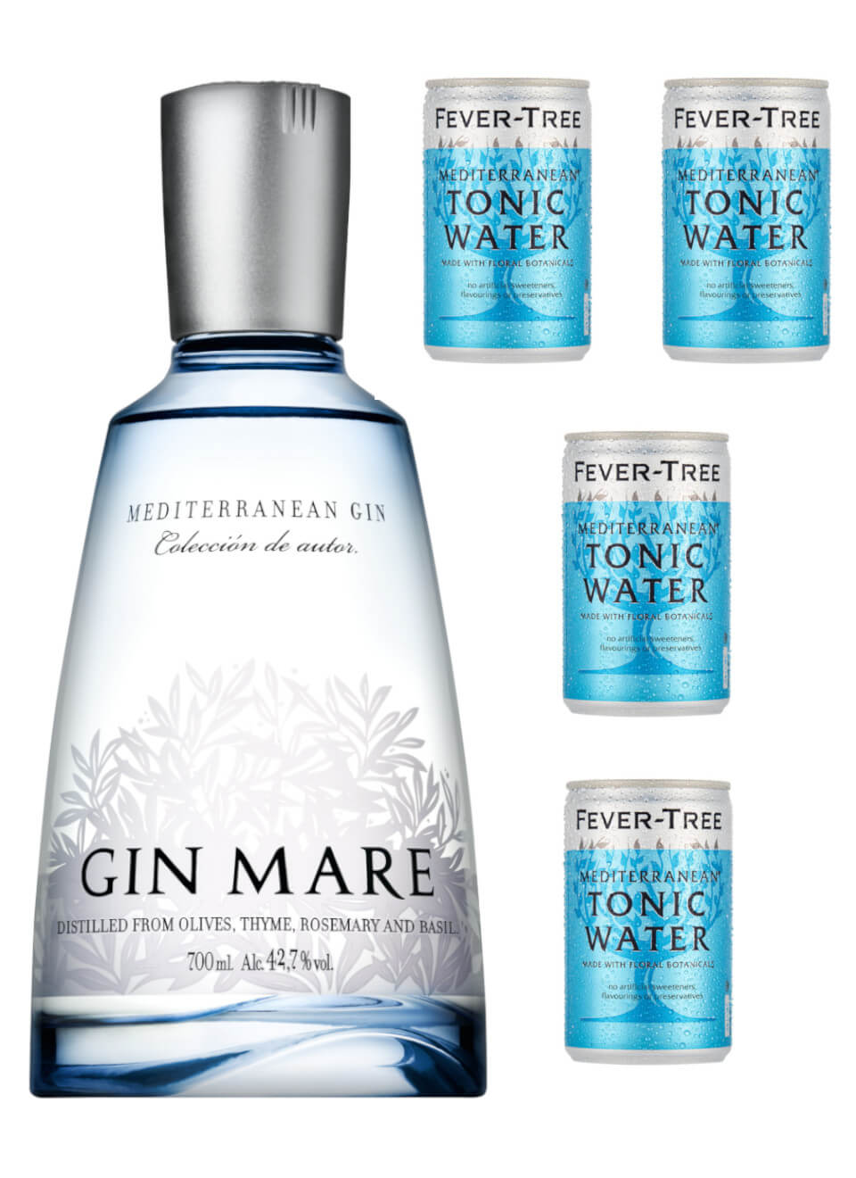Gin Mare 0,7 L + 4 Fever Tree Mediterranean Tonic 0,15 L