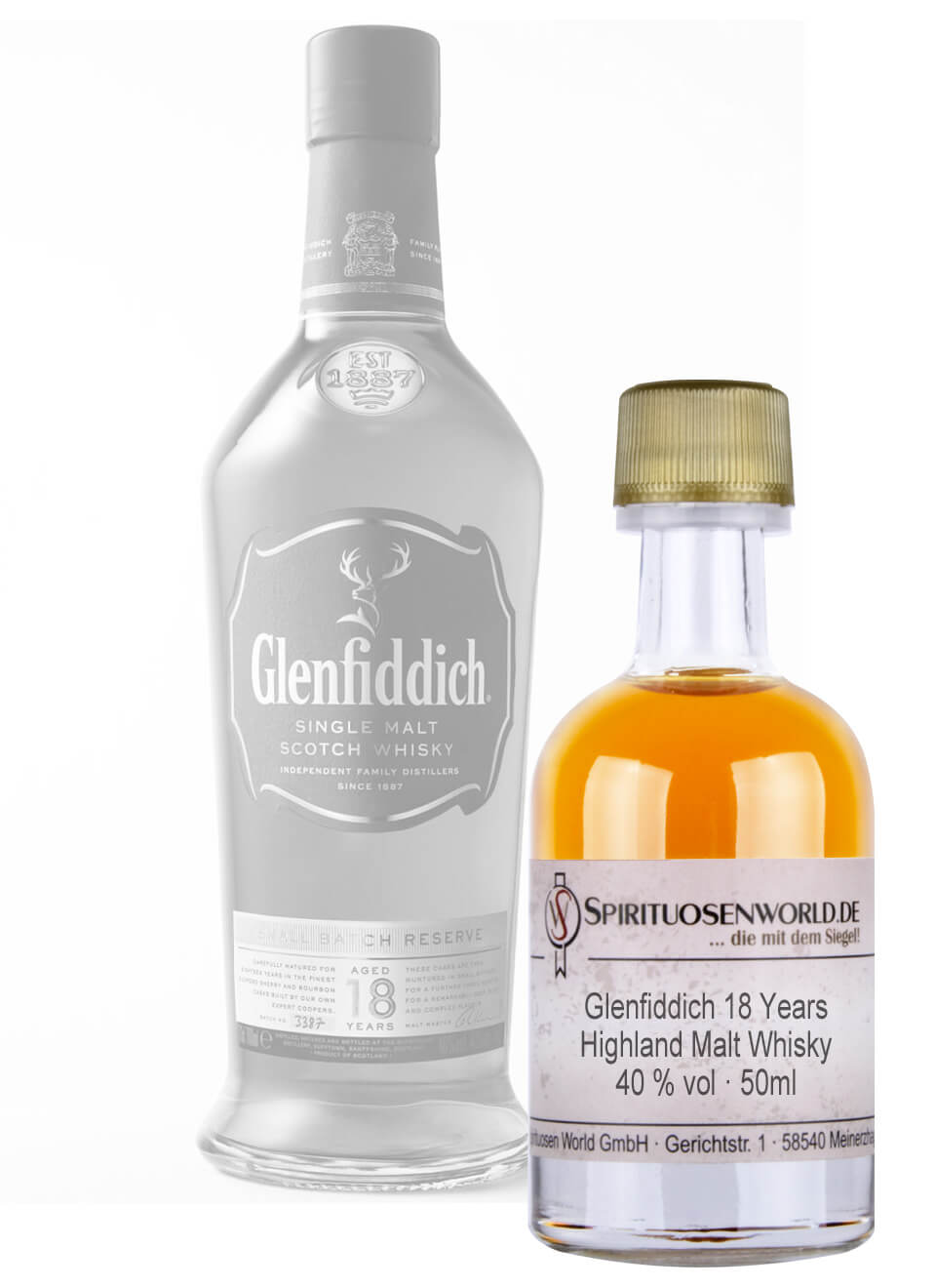 Glenfiddich 18 Years Whisky Tastingminiatur 0,05 L