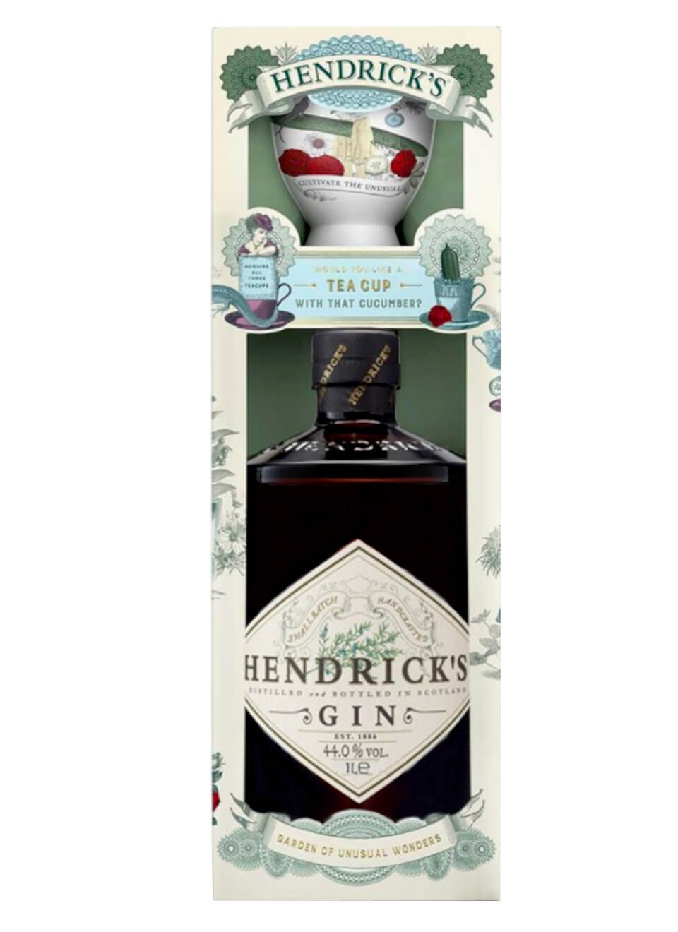 Hendrick's Gin Geschenkbox mit Porzellantasse 0,7 L