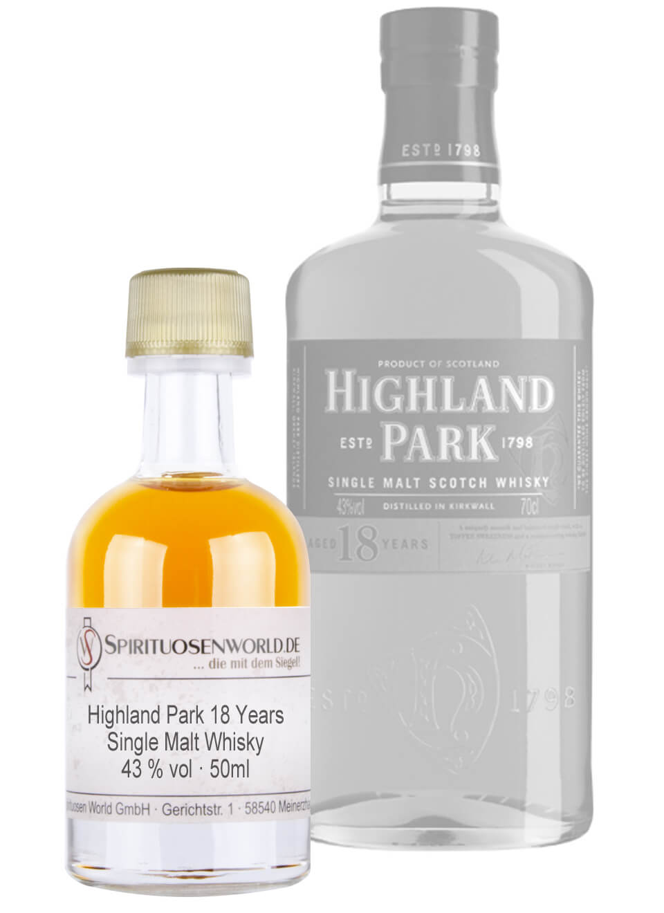 Highland Park 18 Years Single Malt Whisky Tastingminiatur 0,05 L