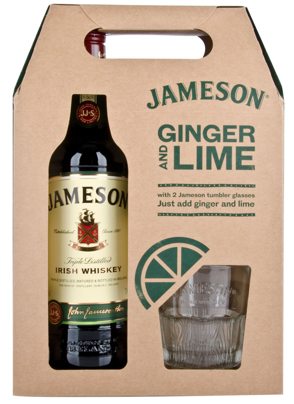 Jameson Irish Whiskey mit 2 Gläsern 0,7 L