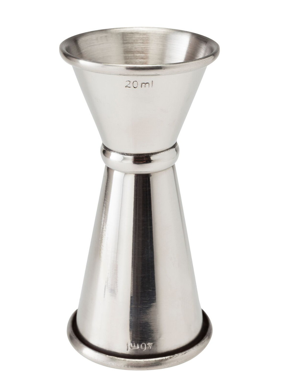 Jigger aus poliertem Edelstahl 1-4 cl