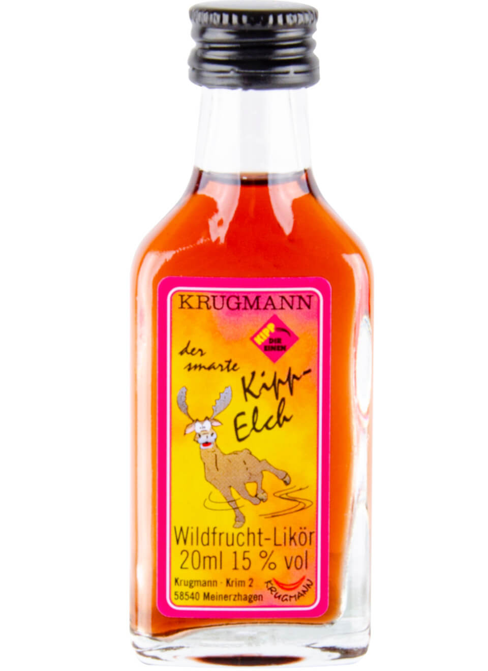 Krugmann Kipp Elch Miniatur Glas Likör 0,02 L