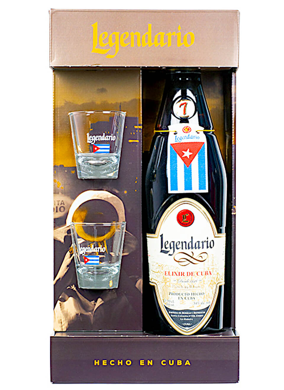 Legendario Elixir de Cuba 0,7 L mit 2 Shotgläsern
