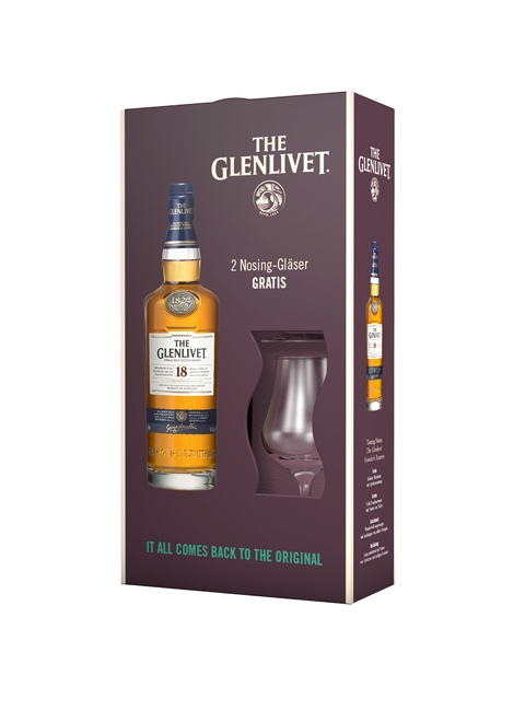 The Glenlivet 18 Years Whisky mit 2 Gläser 0,7 L